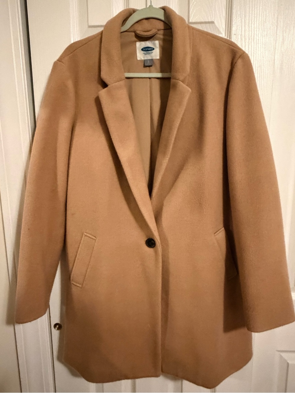 Old Navy Camel Single-Button Wool-Blend Pea Coat